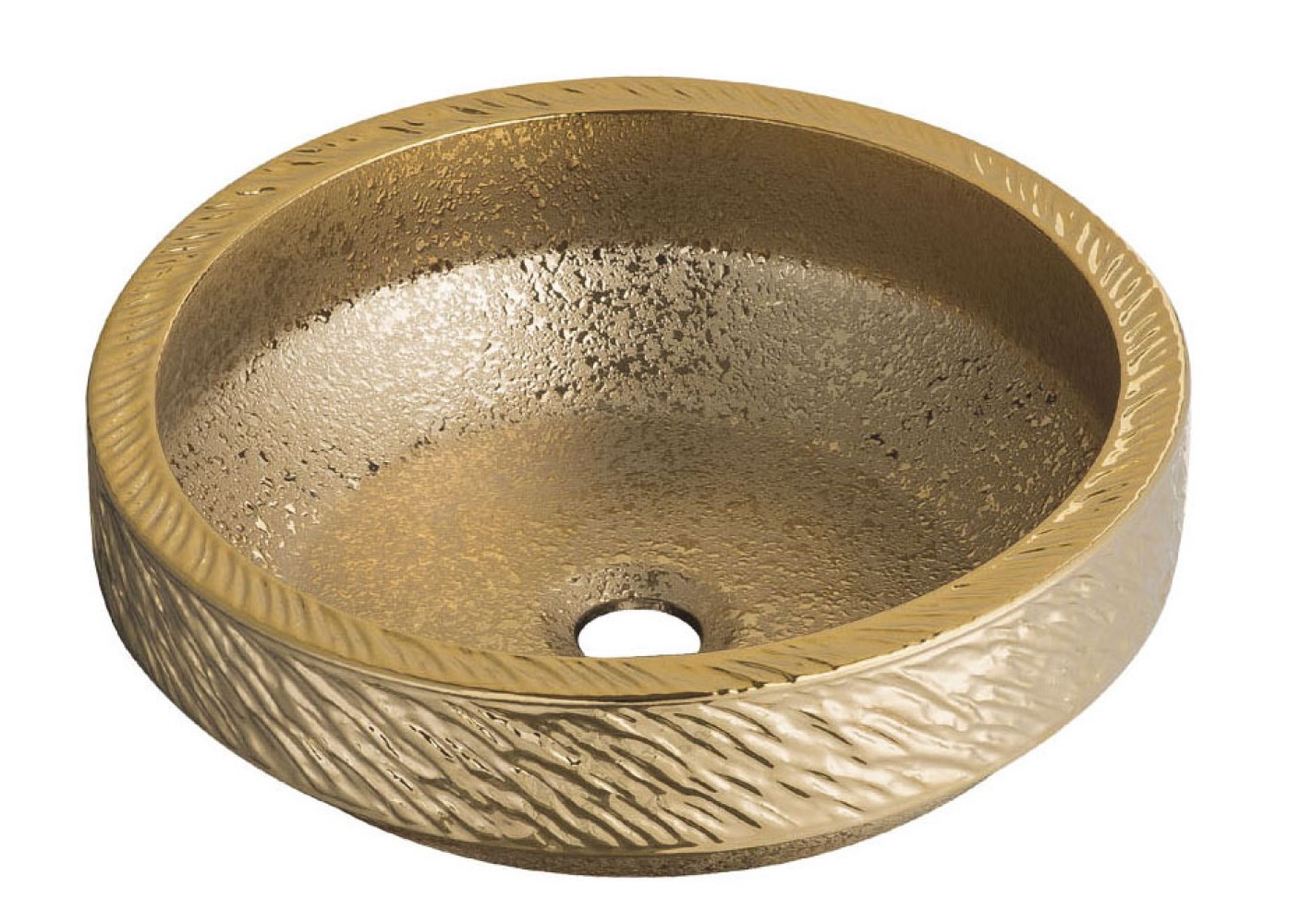 Uptrend Celia umywalka 41x41 cm okrągła nablatowa złota TR-T339