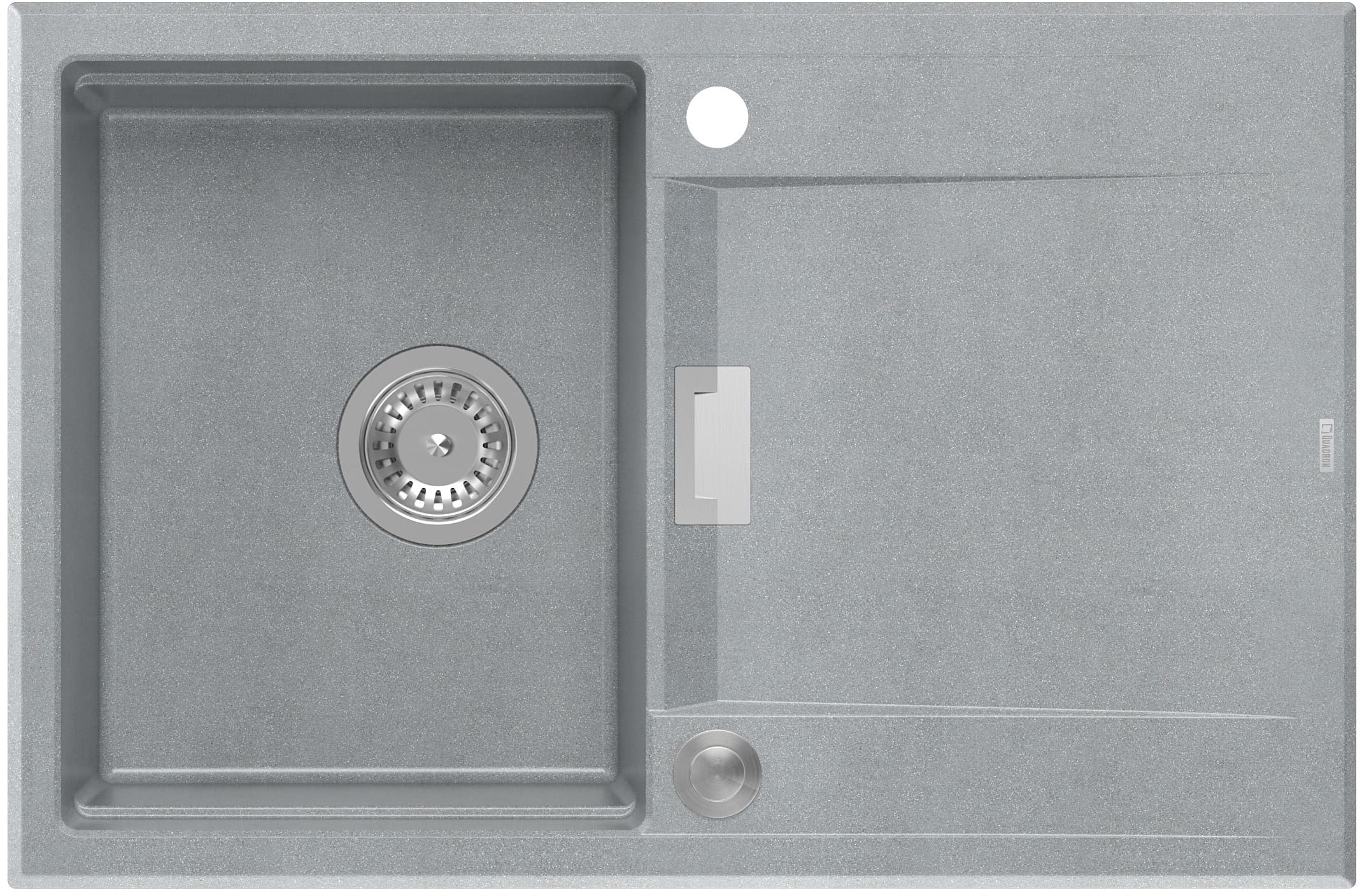Quadron Owen 111 zlewozmywak 76x50 cm GraniteQ silver stone/stal HQO7650U5_BS