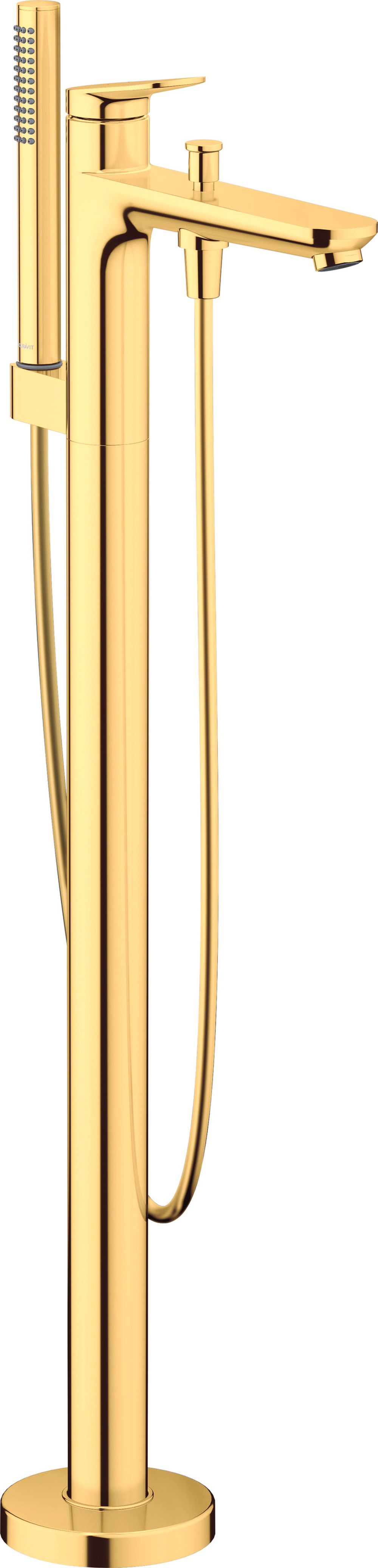 Duravit Wave bateria wannowo-prysznicowa wolnostojąca złoto polerowane WA5250000034