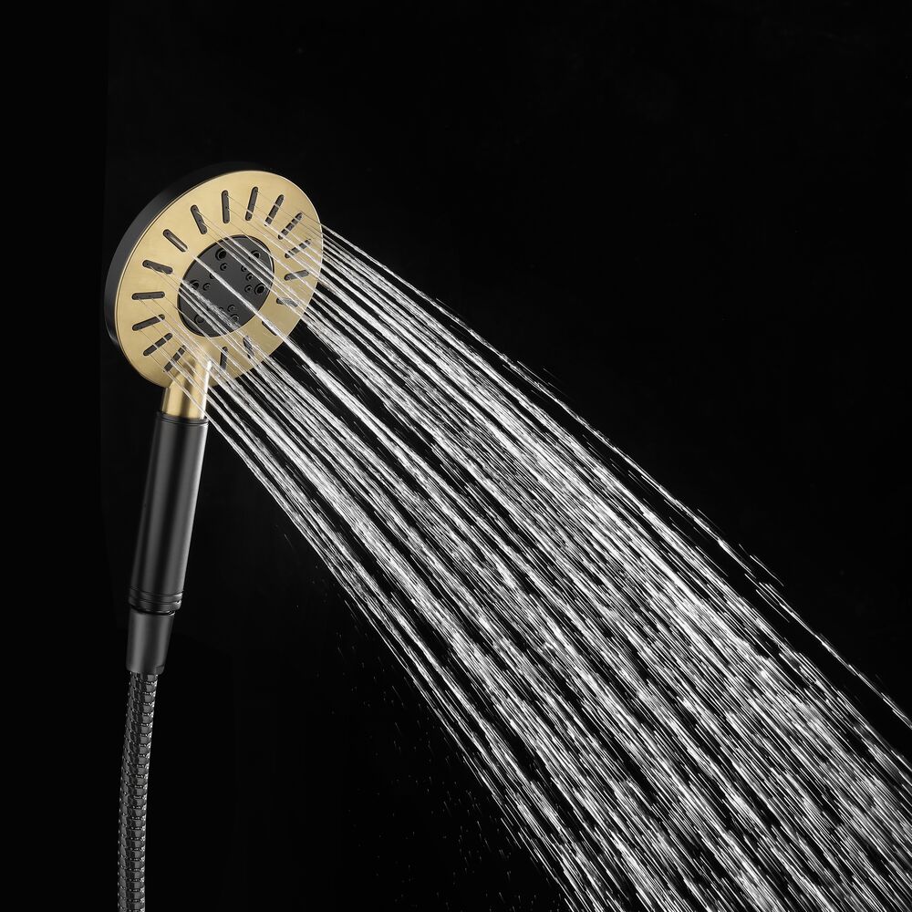 Tiger Splash Akcent słuchawka prysznicowa czarna/mosiężna 1703845644