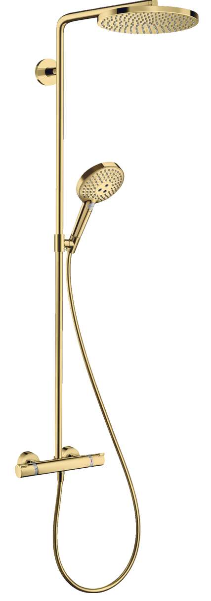 Hansgrohe Raindance S PowderRain zestaw prysznicowy z deszczownicą 240 1jet P złoty optyczny polerowany 27633990 - Wysyłka w 24h