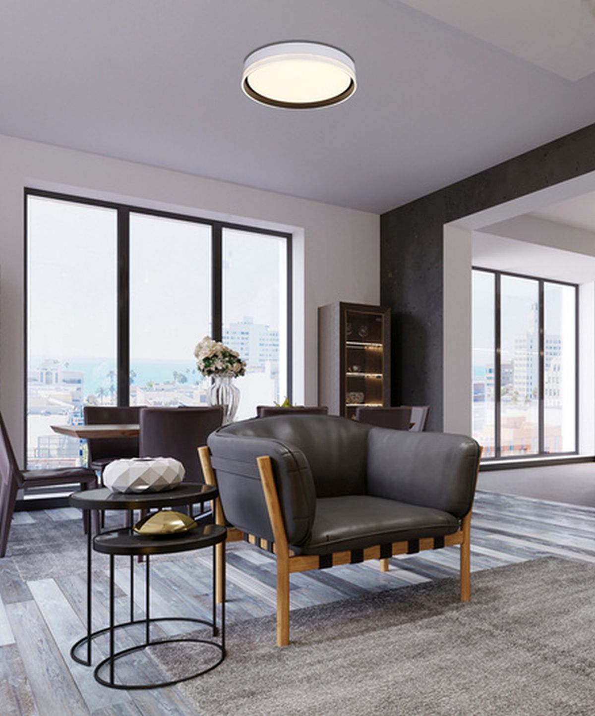 Candellux Florida plafon 1x24W LED biały/czarny 13-11305