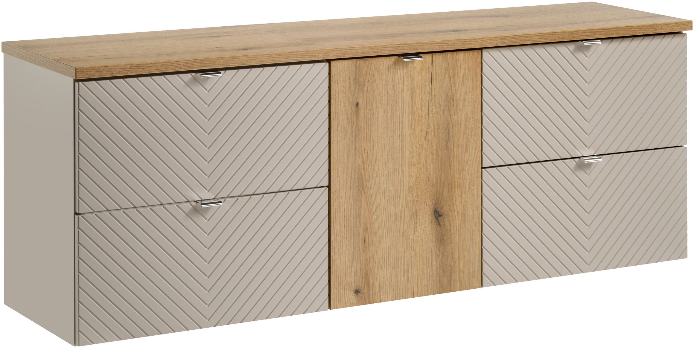 Zestaw Comad Viva Cashmere szafka 160 cm podumywalkowa wisząca kaszmir z blatem dąb SET-VIC B OAK 160CM S