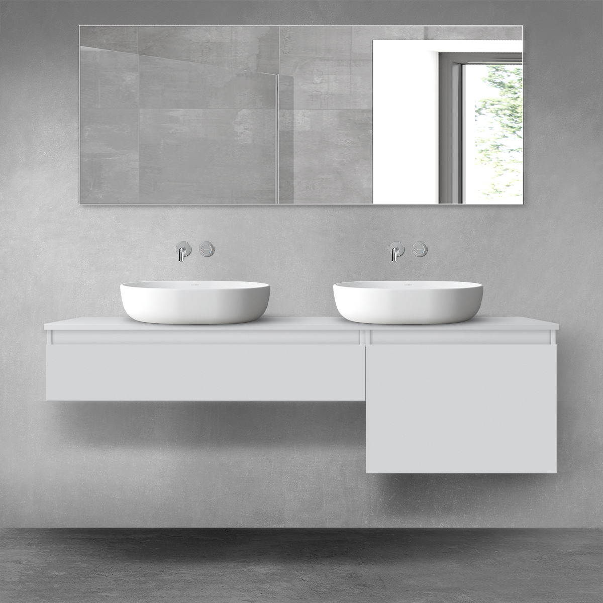 Oltens Vernal zestaw mebli łazienkowych 160 cm z blatem szary mat 68343700 - Wysyłka w 24h