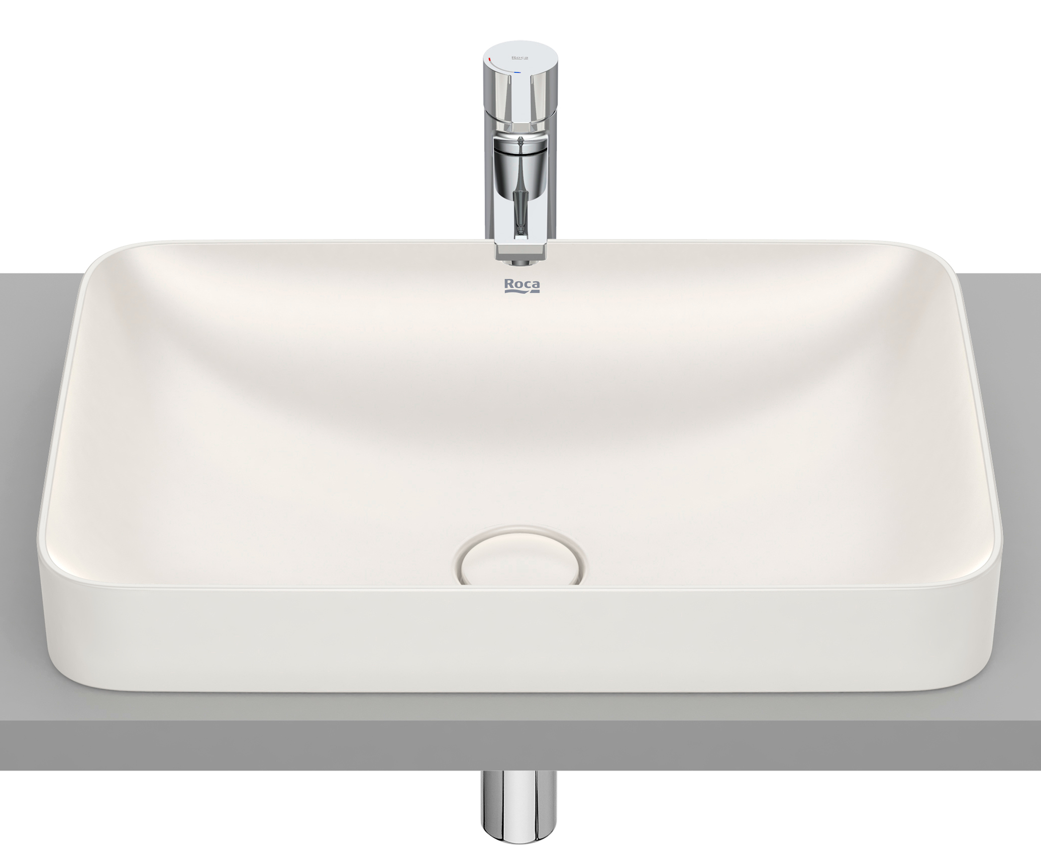 Roca Inspira umywalka 55x37 cm prostokątna wpuszczana brąz/beż A327534650