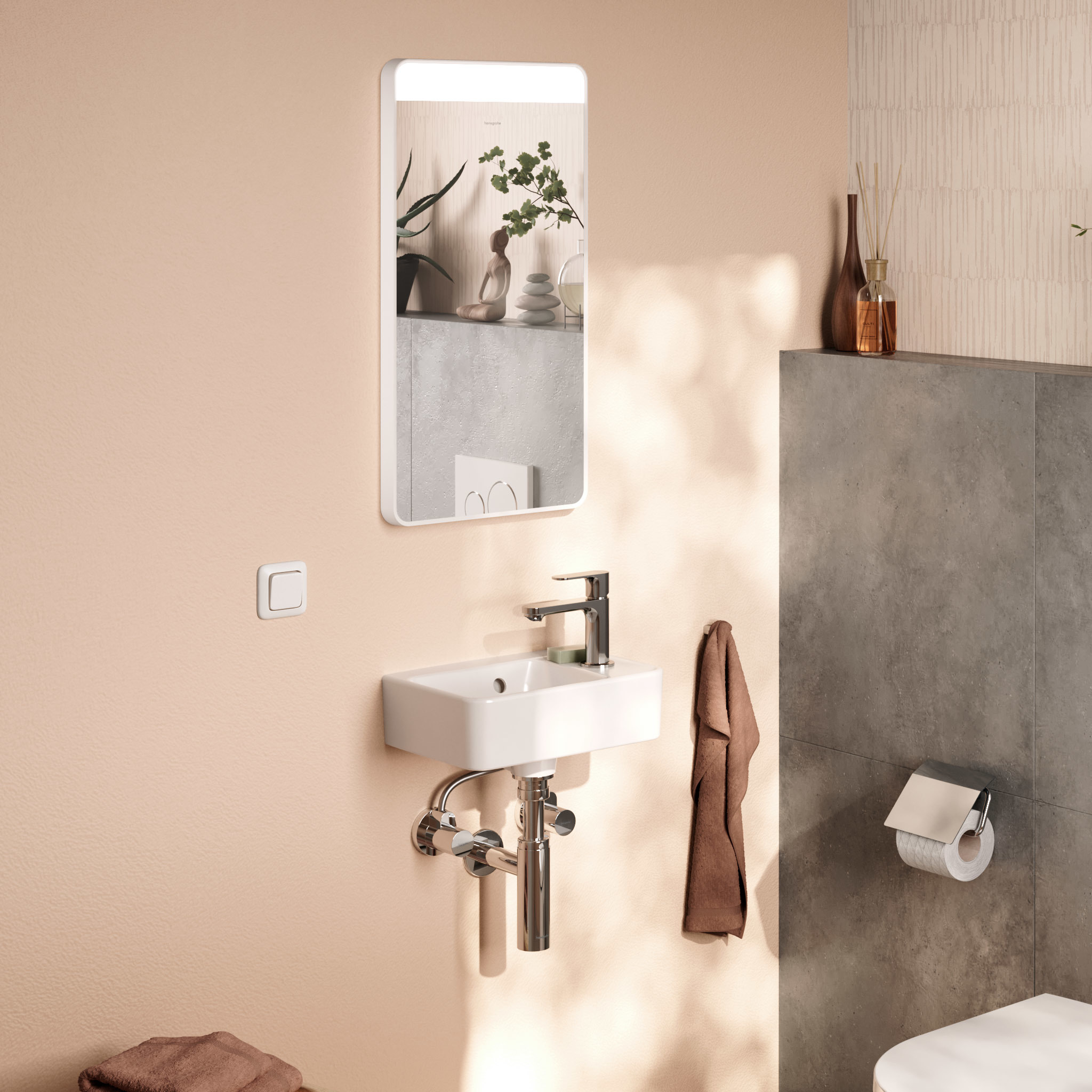 Hansgrohe Xarita Lite Q lustro 36x70 cm prostokątne z oświetleniem biały 54955700