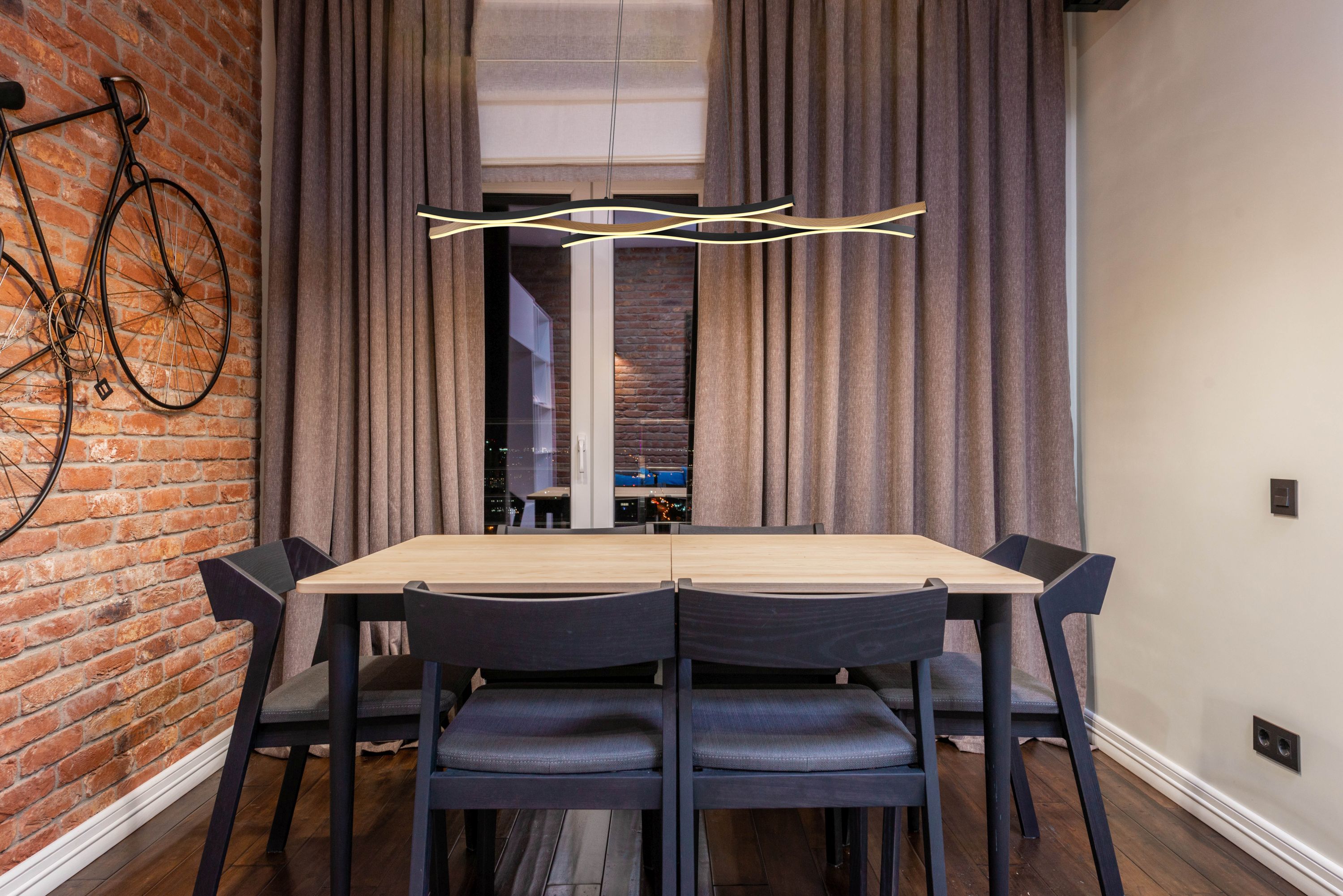 Globo Lighting Geronimo lampa wisząca 3x35W czarny mat/drewno 67206HW