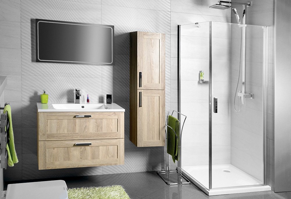 Sapho Amia szafka 89 cm podumywalkowa wisząca dąb Texas AM090-2020