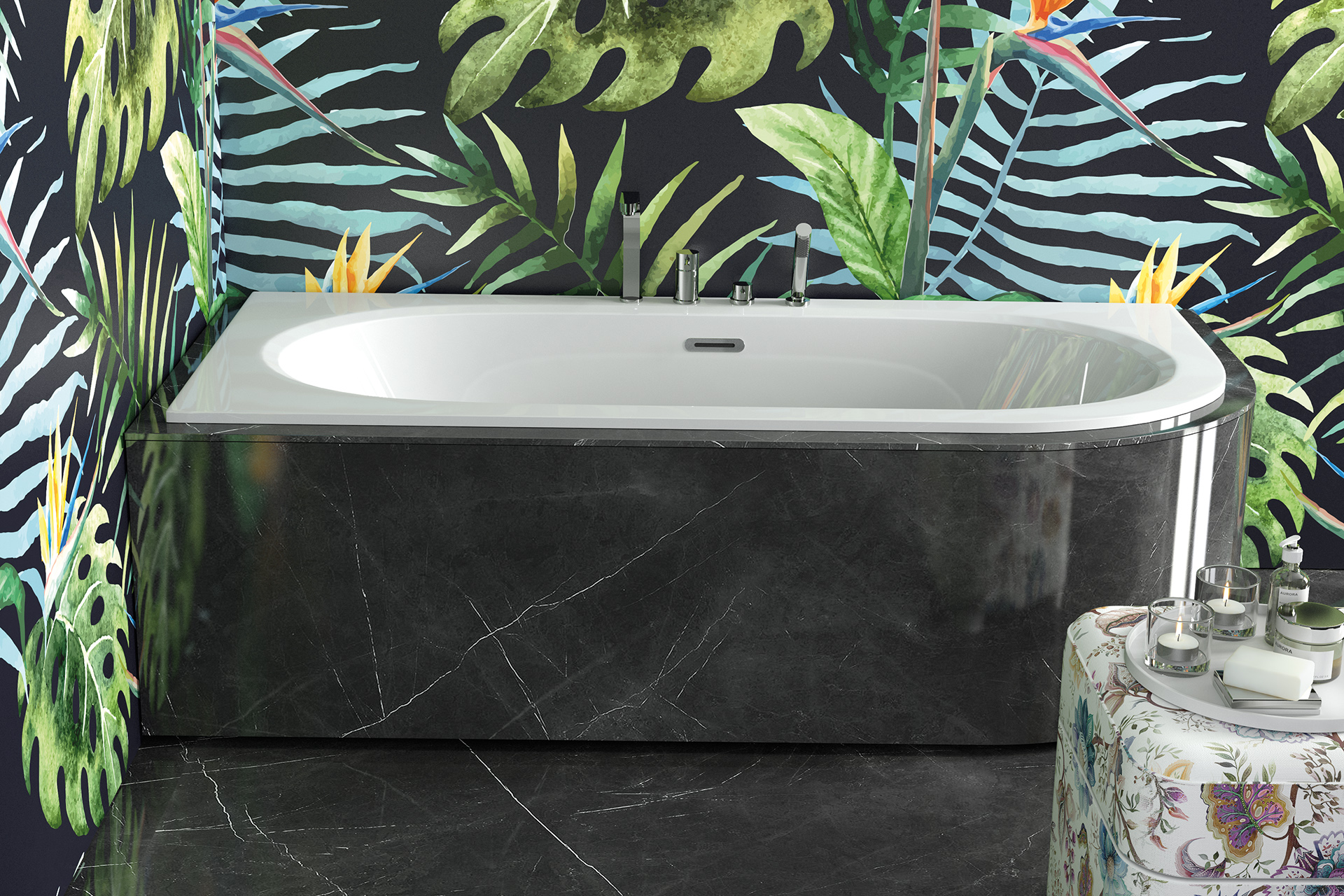 Besco Avita Slim+ wanna narożna Slim 159,5x75 cm lewa biała #WAV-160-NLP