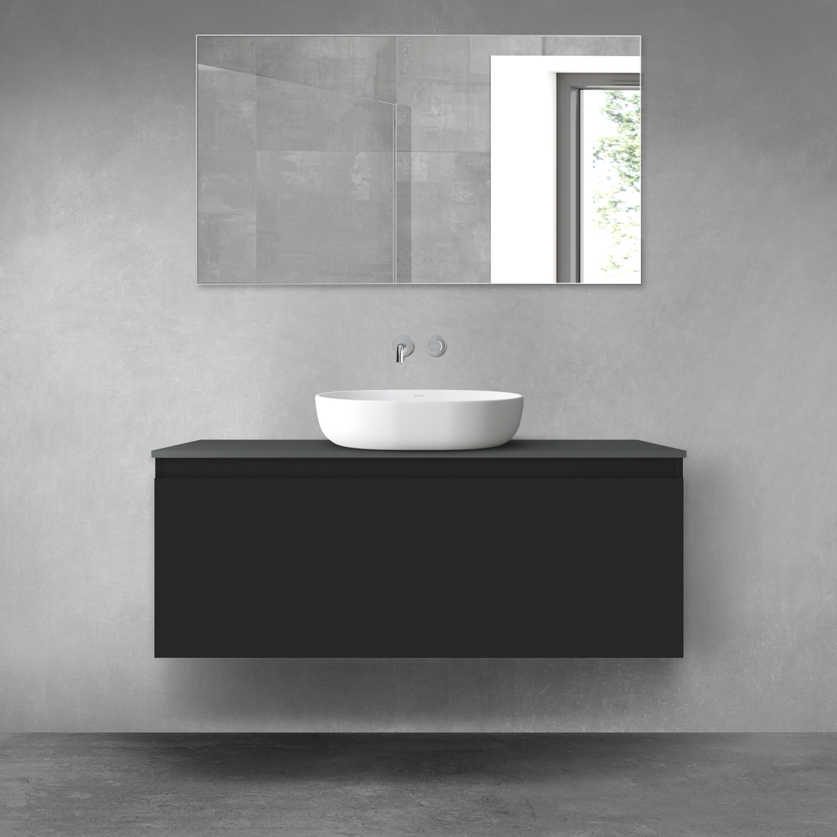 Oltens Vernal szafka 120 cm podumywalkowa wisząca czarny mat 60016300 - Wysyłka w 24h