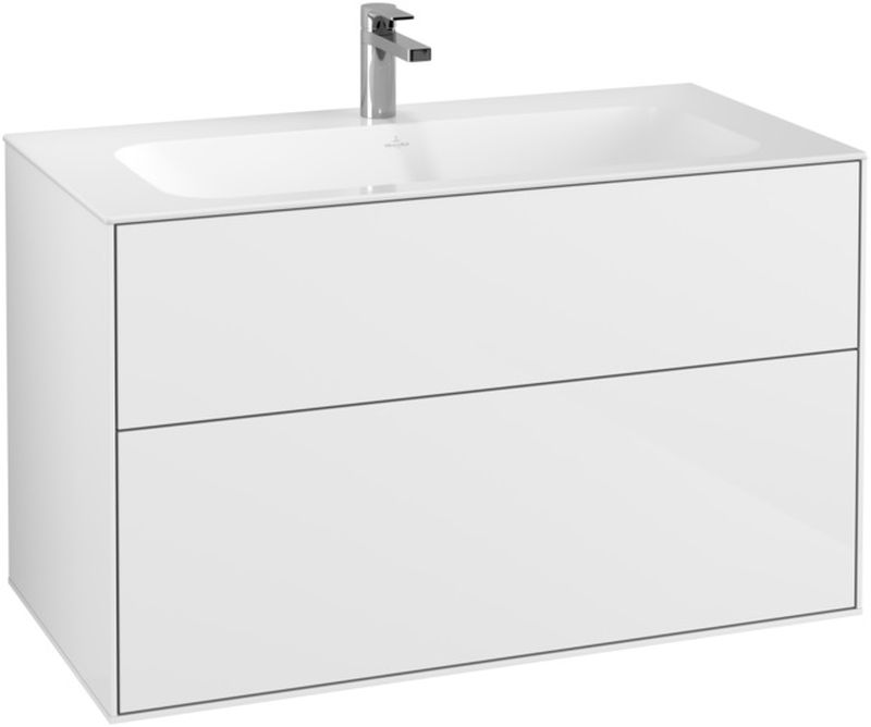 Villeroy & Boch Finion szafka 99,6 cm podumywalkowa wisząca Glossy White Lacquer F02000GF