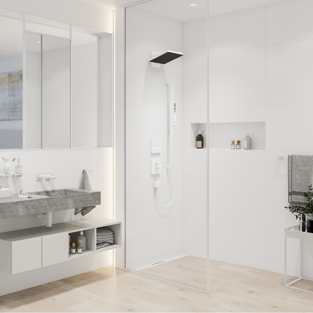 Hansgrohe Unica drążek prysznicowy 90 cm z wężem biały mat 24403700