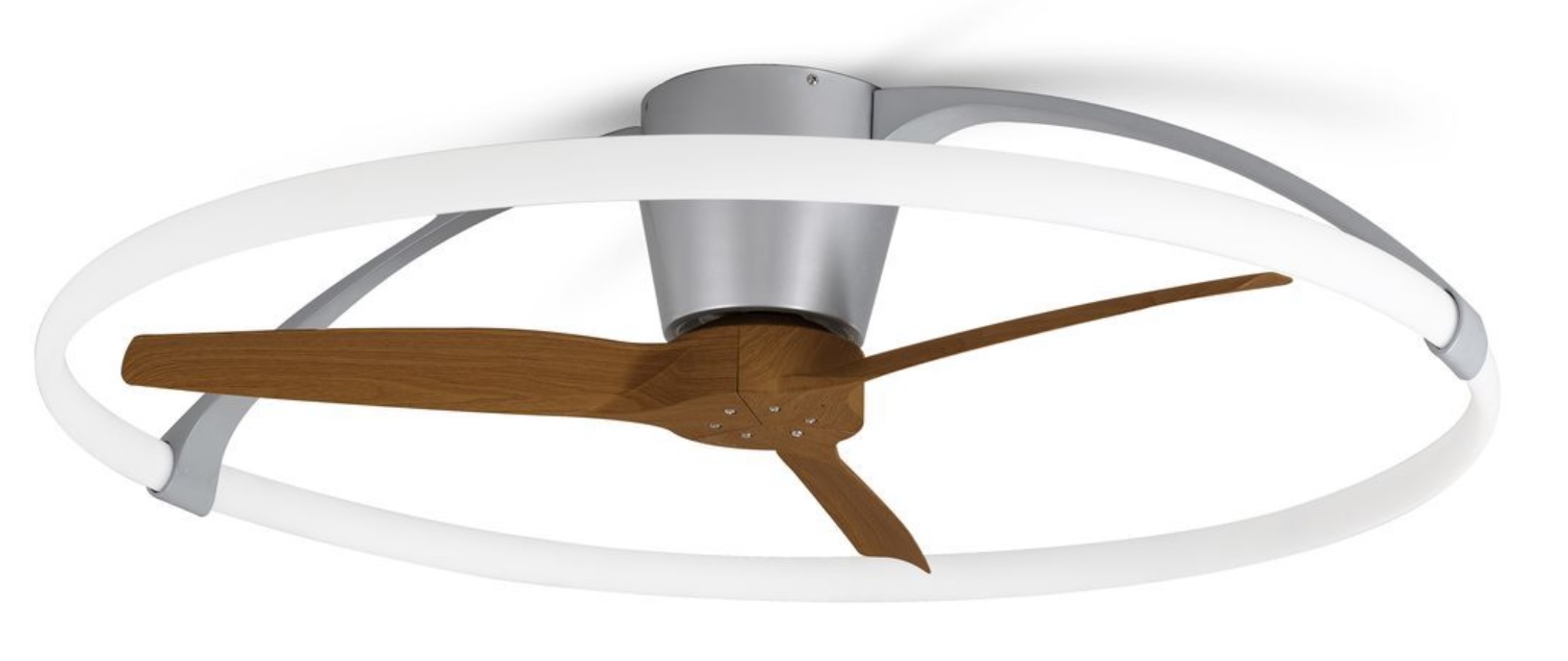 Mantra Nepal lampa podsufitowa 1x75W LED z wentylatorem biały/orzech 7533