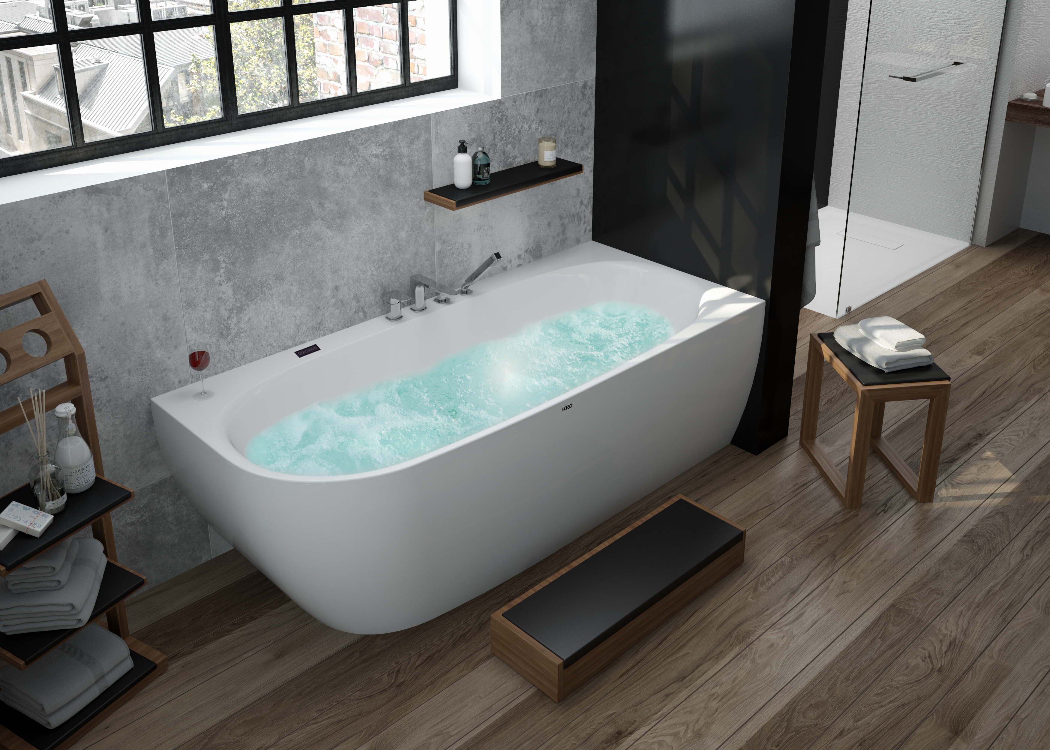 Hoesch iSensi wanna narożna 180x80 cm prawa biała 3835.010 - Wysyłka w 24h