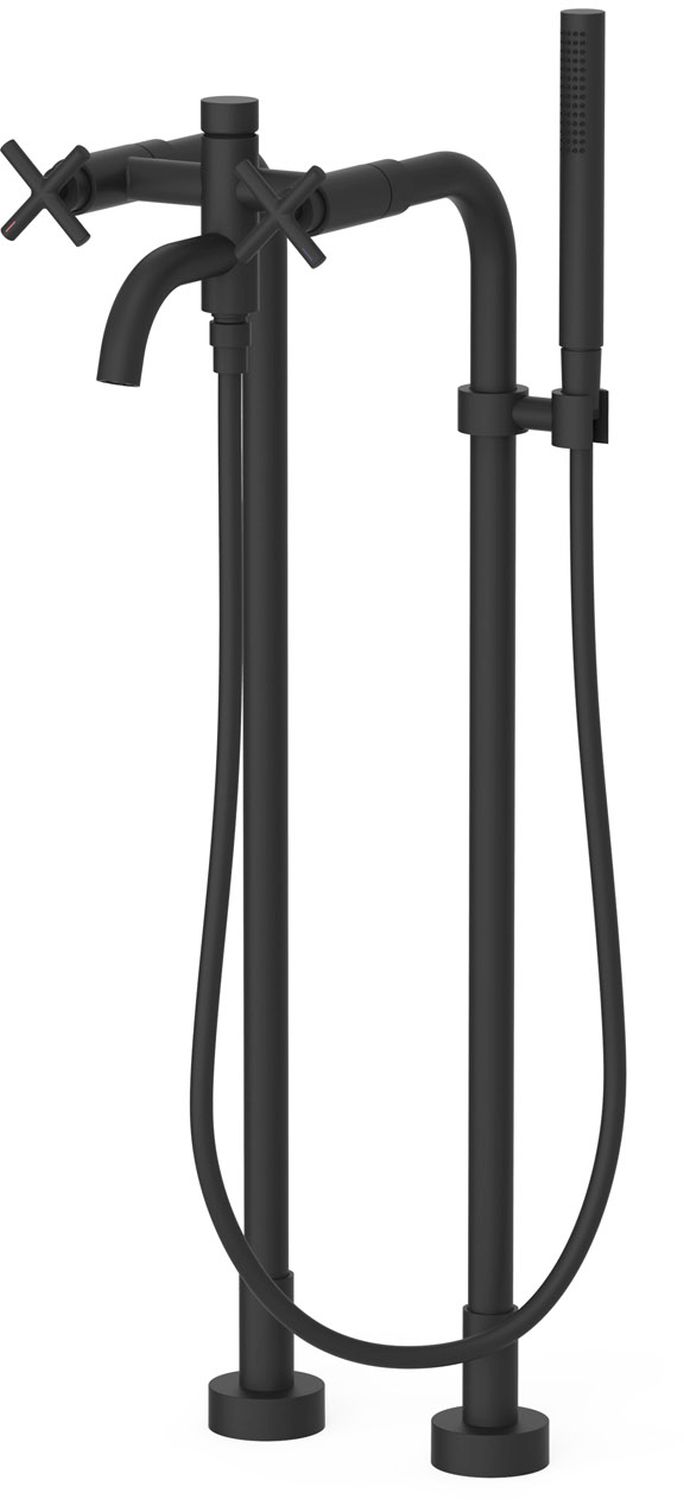 Tres Mont Blanc bateria wannowo-prysznicowa wolnostojąca czarny mat 28319401NM