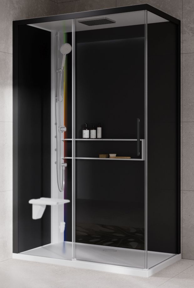 Novellini Glax 2 2.0 2P kabina z hydromasażem 120x90 cm parowa z brodzikiem lewa biała G222P299SM5-1UH