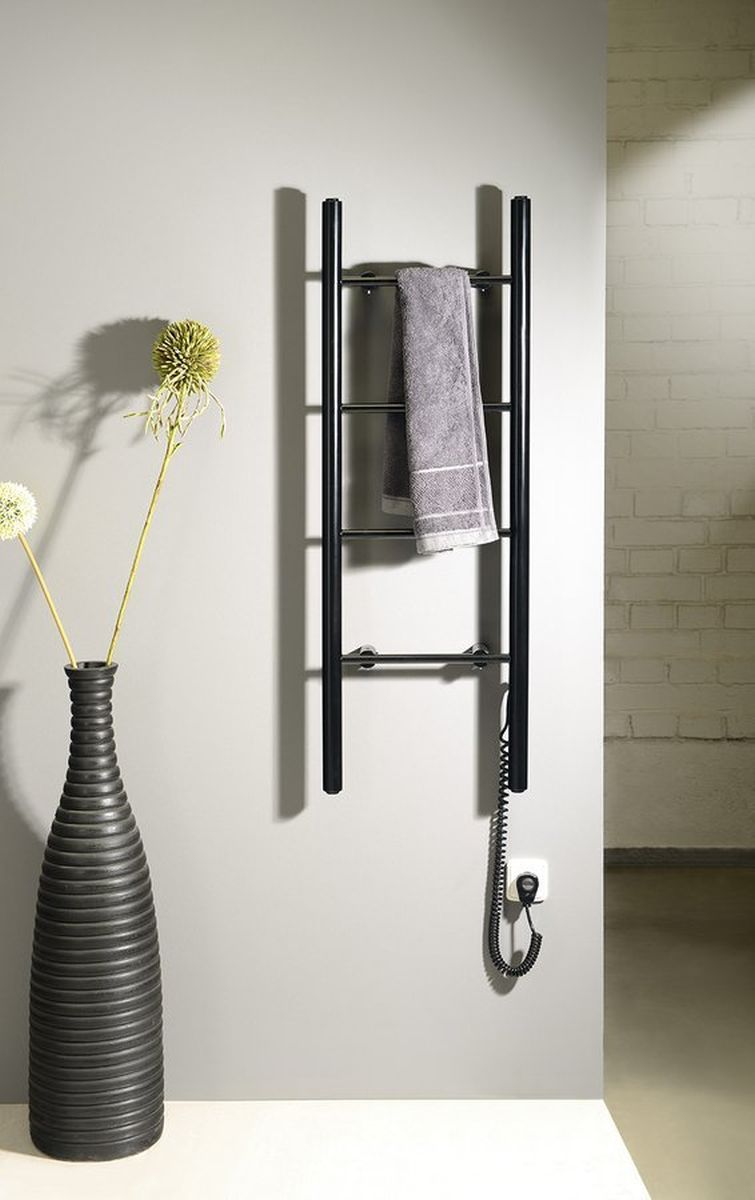 Sapho Karbo grzejnik łazienkowy 40x112 cm elektryczny czarny mat KB904