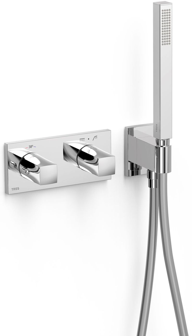 Tres B-System bateria wannowo-prysznicowa podtynkowa termostatyczna chrom 30725201