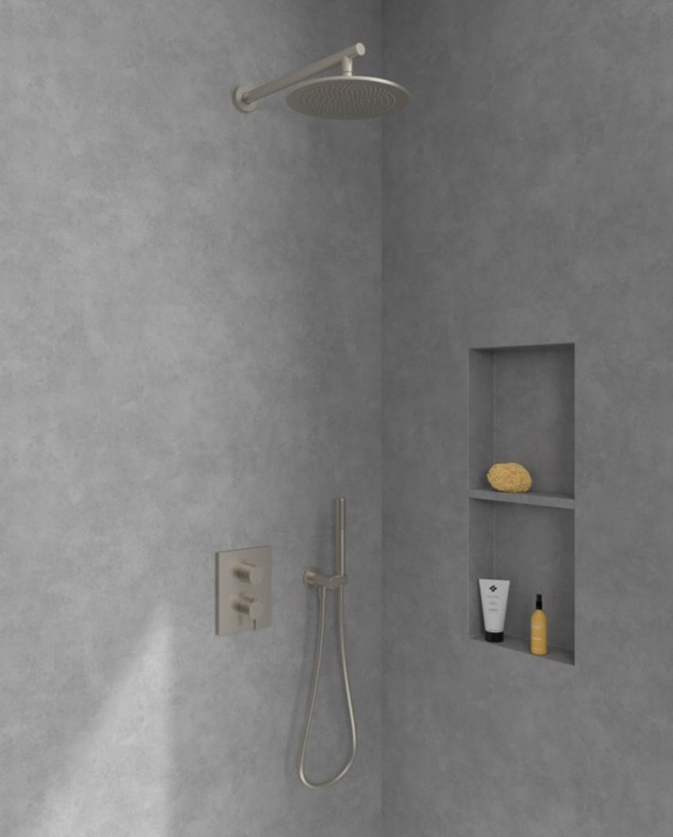 Villeroy & Boch Conum bateria wannowo-prysznicowa podtynkowa termostatyczna nikiel mat szczotkowany TVS12700200064