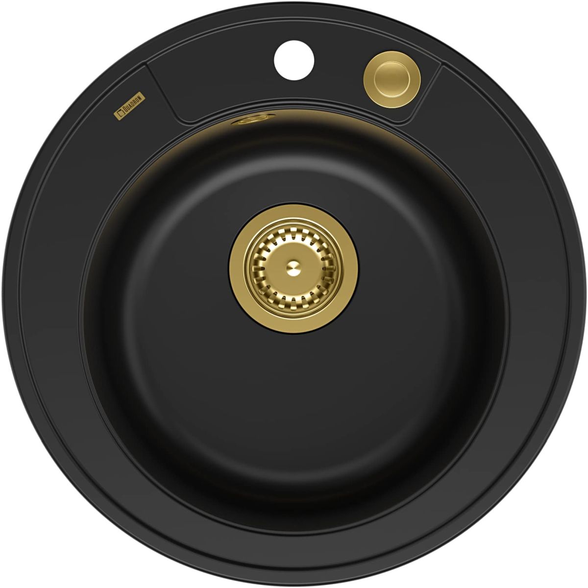 Quadron Morgan 210 zlewozmywak 51x51 cm GraniteQ pure carbon/złoty HB8301U7-G1_P2O