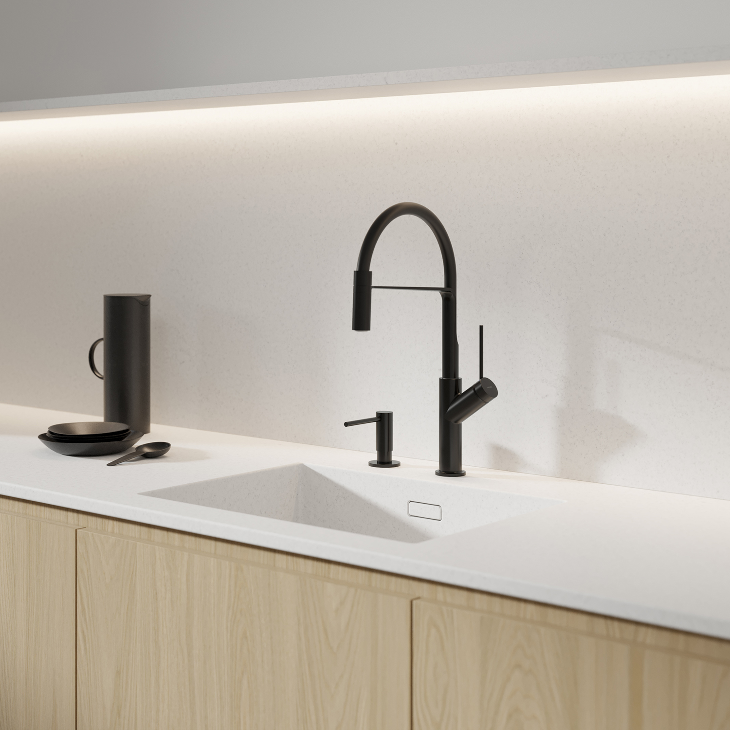 Omnires Vita bateria kuchenna stojąca z wyciąganą wylewką czarny mat VI6350BLBL - Wysyłka w 24h