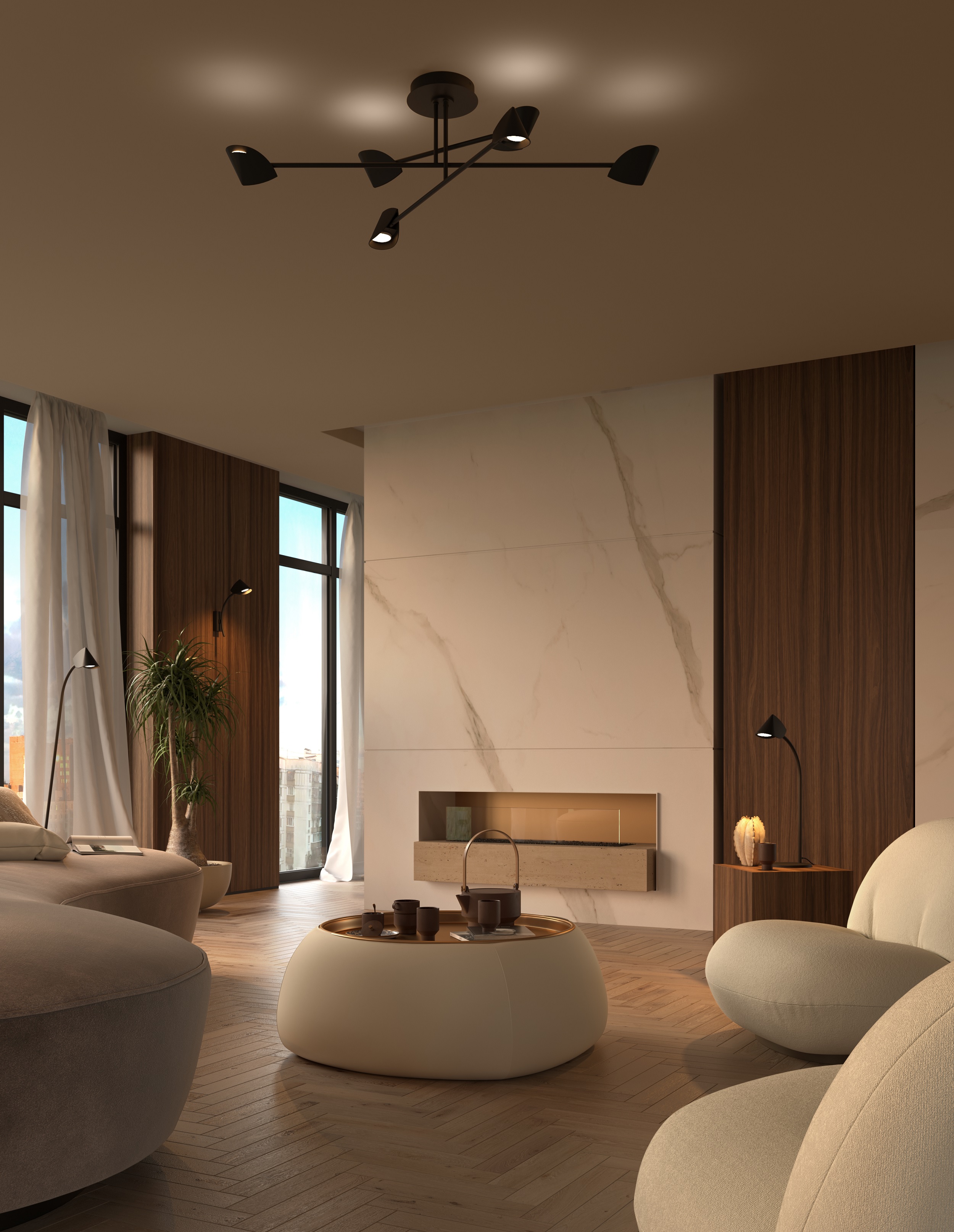 Mantra Capuccina lampa podsufitowa 44,5W LED czarna 7580