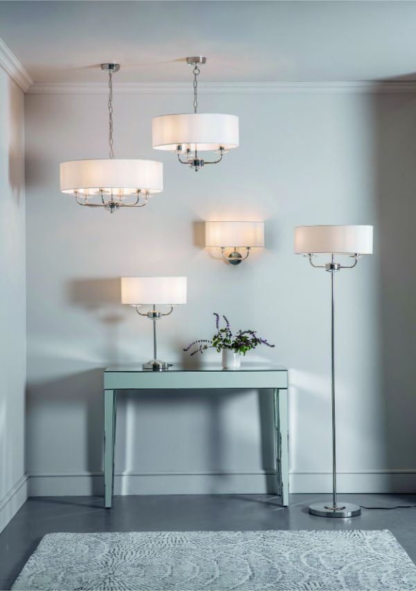 Endon Nixon lampa wisząca 6x40W biała/srebrna 60179