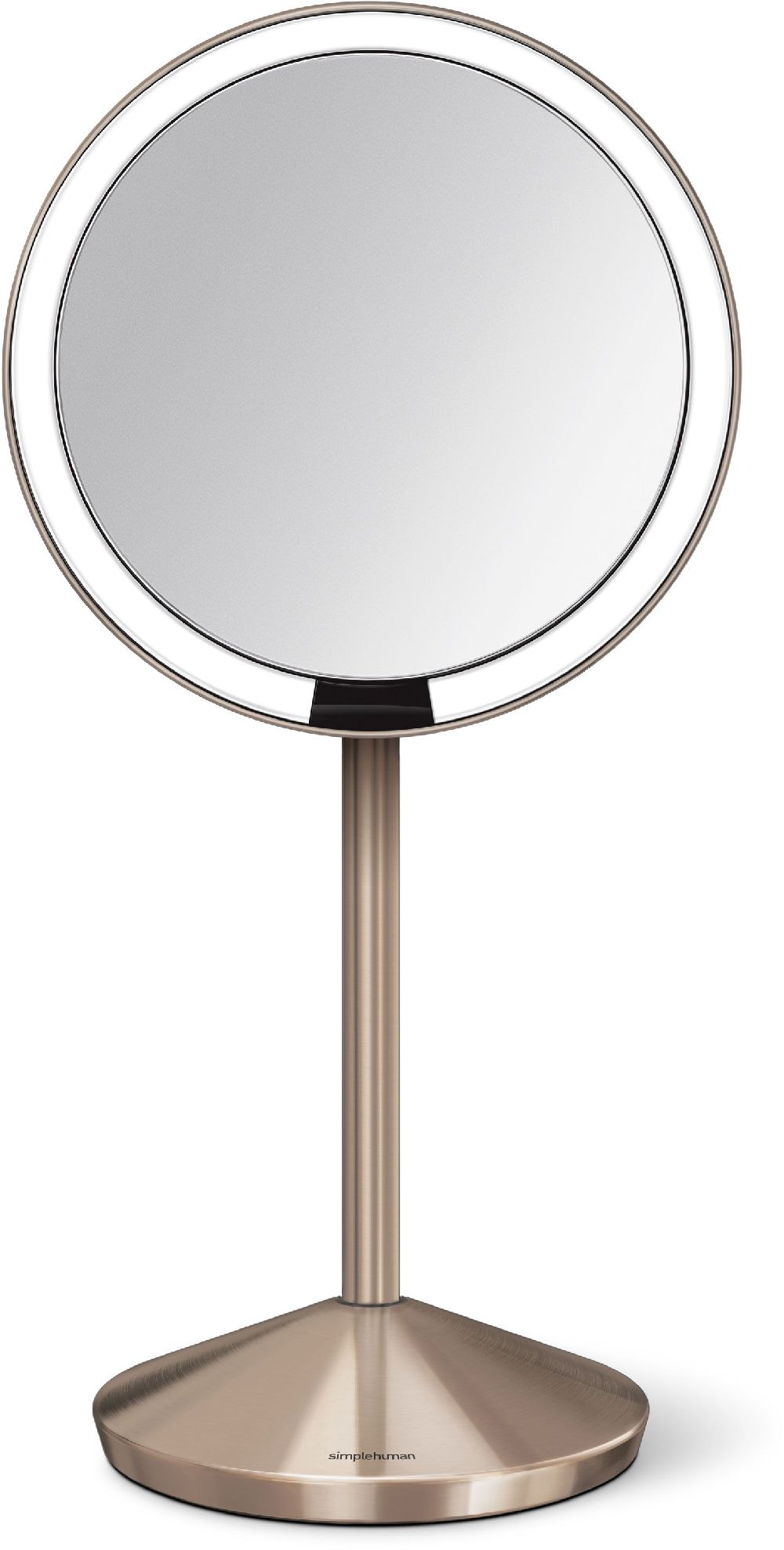 Simple Human lusterko kosmetyczne 14x29 cm okrągłe z oświetleniem różowe złoto ST3010