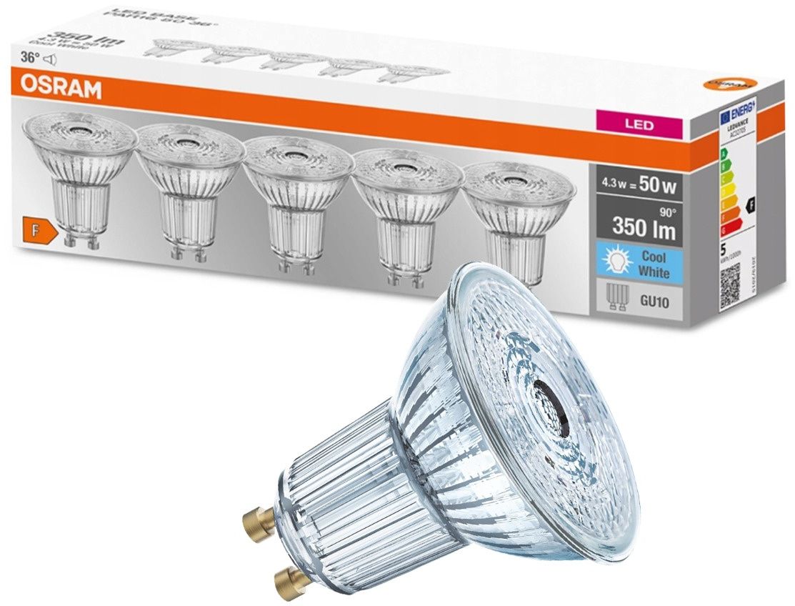 Osram Base żarówki LED Multipack 5x4,3 W 4000 K GU10 - Wysyłka w 24h