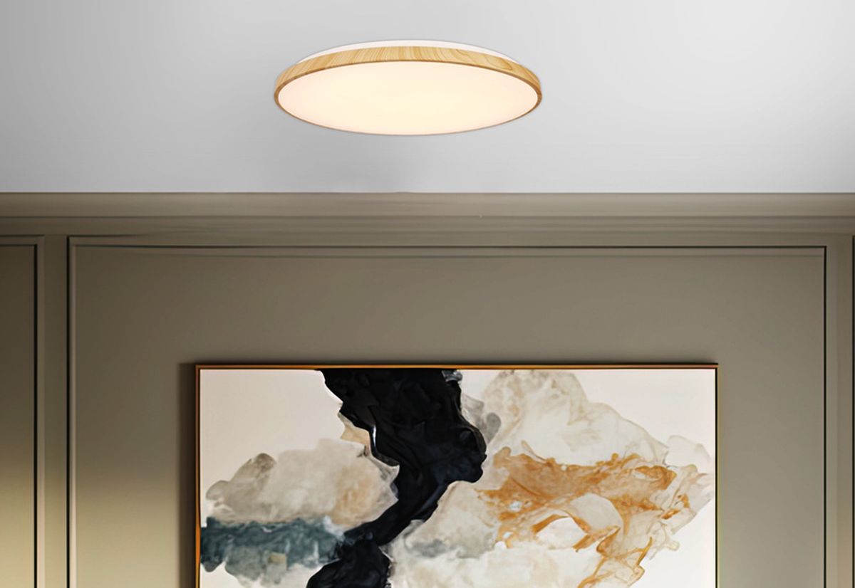 Candellux Tens plafon 1x48 W biały-drewno 16-33949