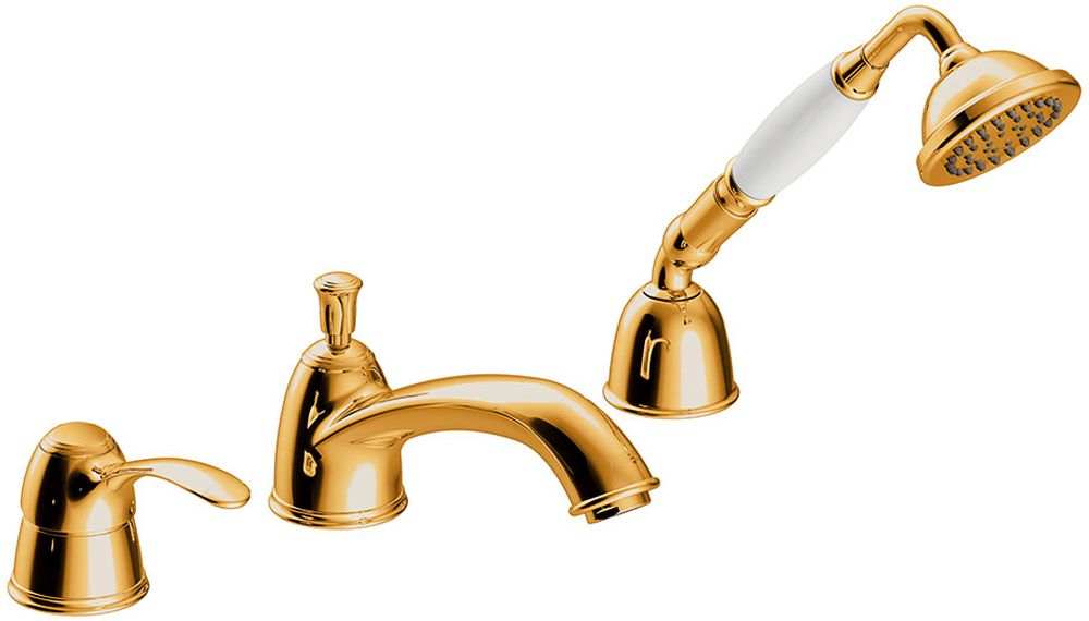 Tres Monoclasic bateria wannowo-prysznicowa 3-otworowa złoty połysk 242.145.01.OR