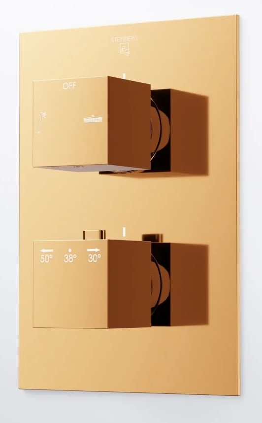 Steinberg 160 bateria wannowo-prysznicowa podtynkowa termostatyczna różowe złoto 16041333RG