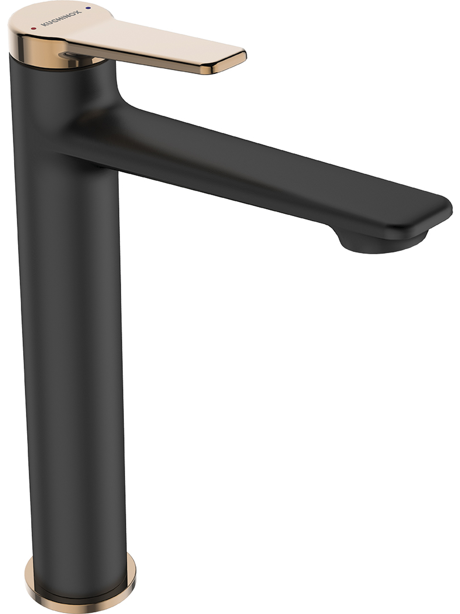Kuchinox Alanis bateria umywalkowa stojąca wysoka czarny/różowe złoto BQI82ND
