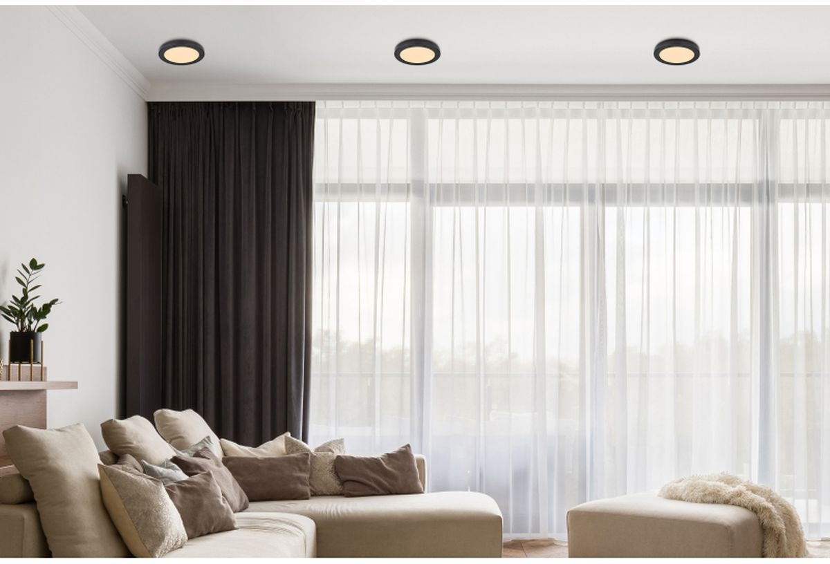 Globo Lighting Lasse plafon 1x18W LED czarny/biały opalizowany 12379-18B