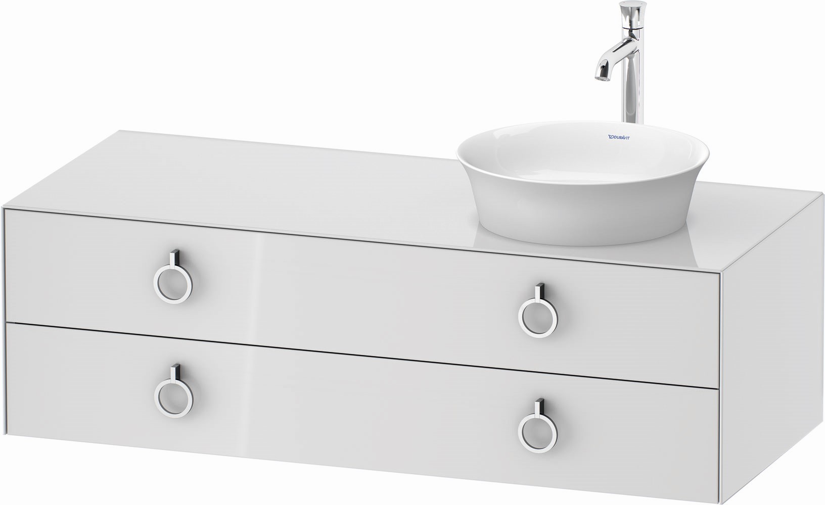Duravit White Tulip szafka 130 cm podumywalkowa wisząca prawa biały wysoki połysk WT4992R8585