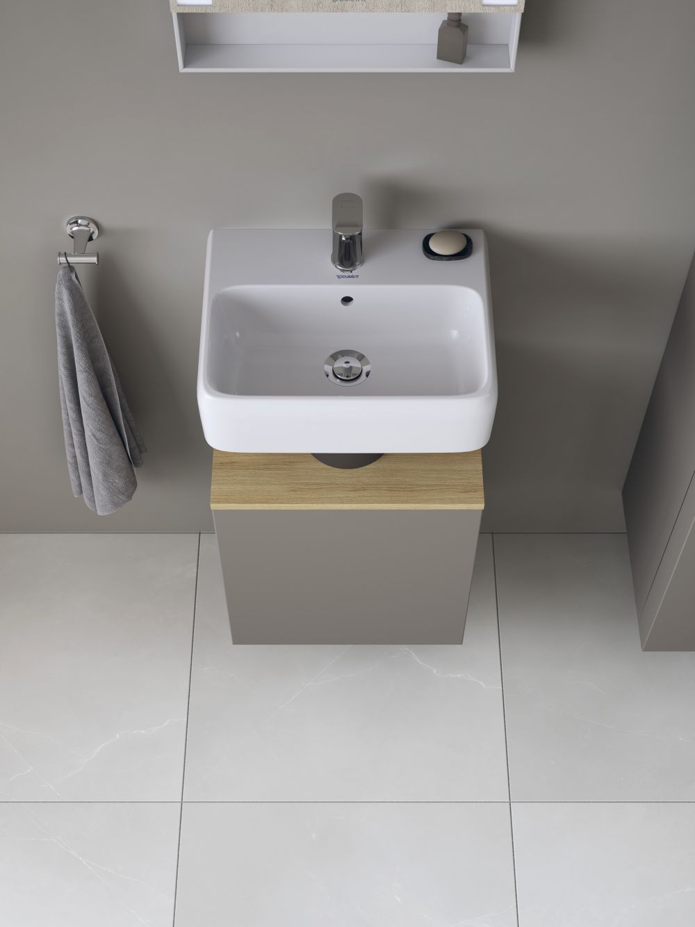 Duravit Qatego szafka 44 cm podumywalkowa wisząca prawa bazaltowy mat QA4076R30430000