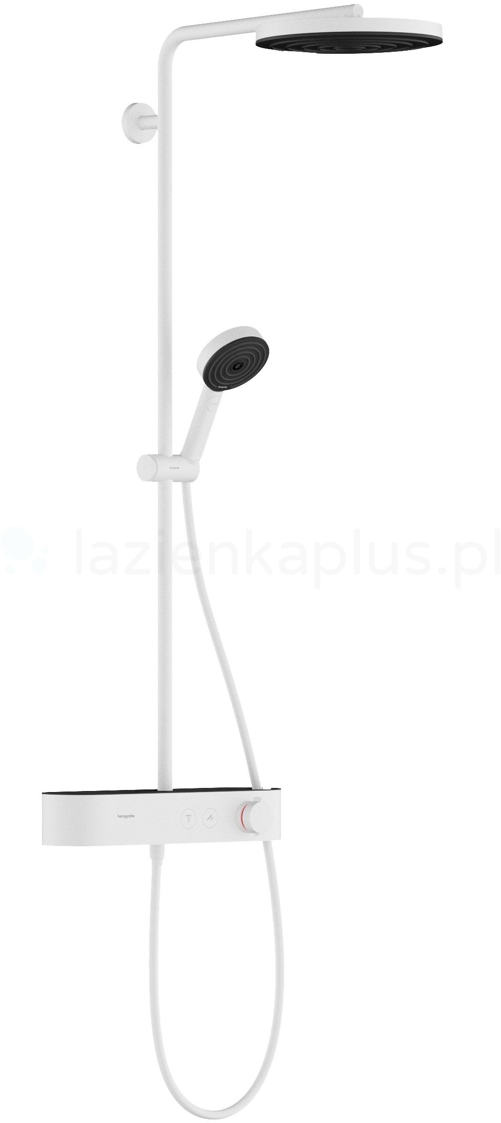 Hansgrohe Pulsify S zestaw prysznicowy ścienny termostatyczny z deczczownicą biały mat 24221700
