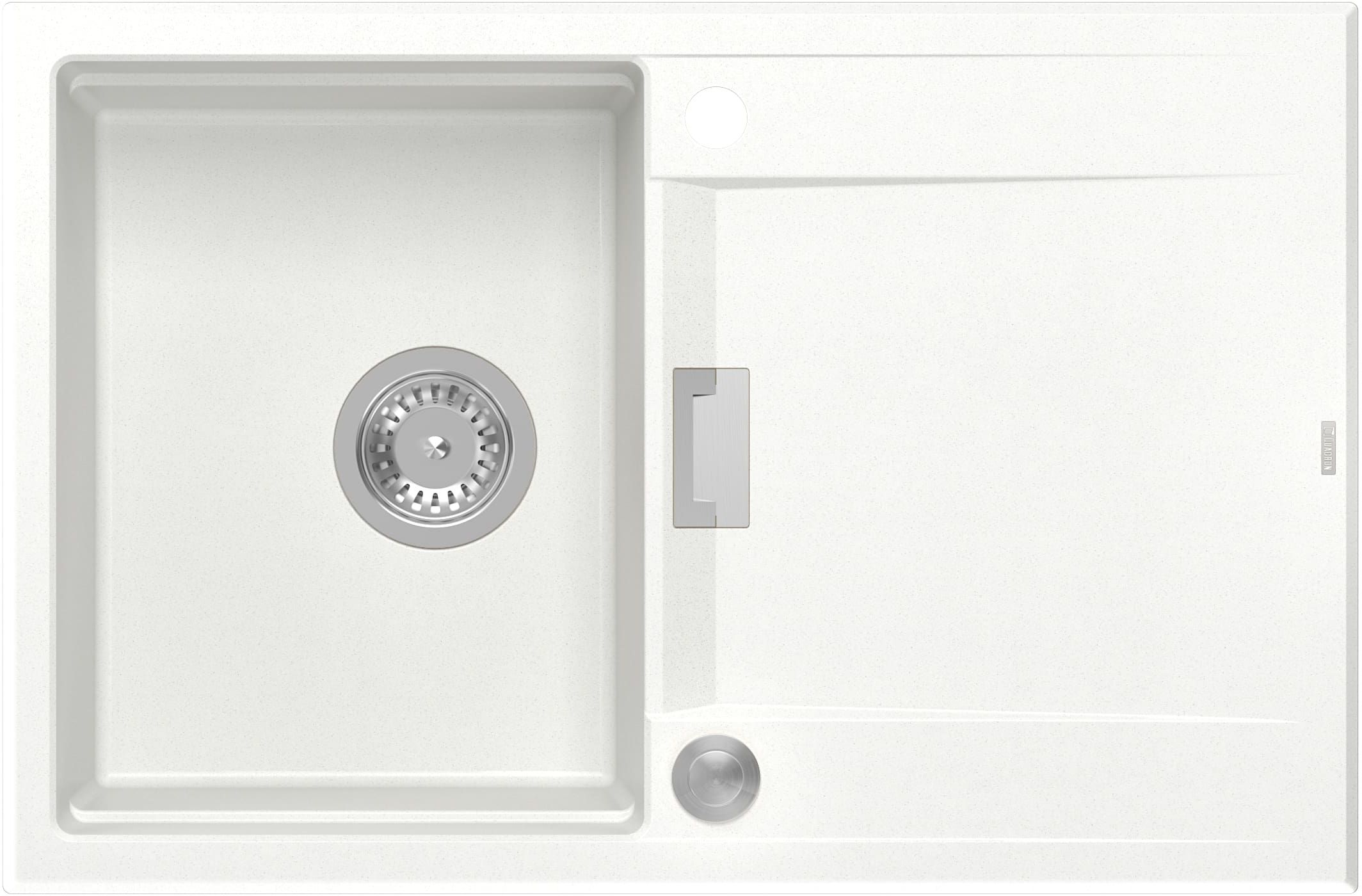 Quadron Owen 111 zlewozmywak 76x50 cm GraniteQ snow white/stal HQO7650U1_BS