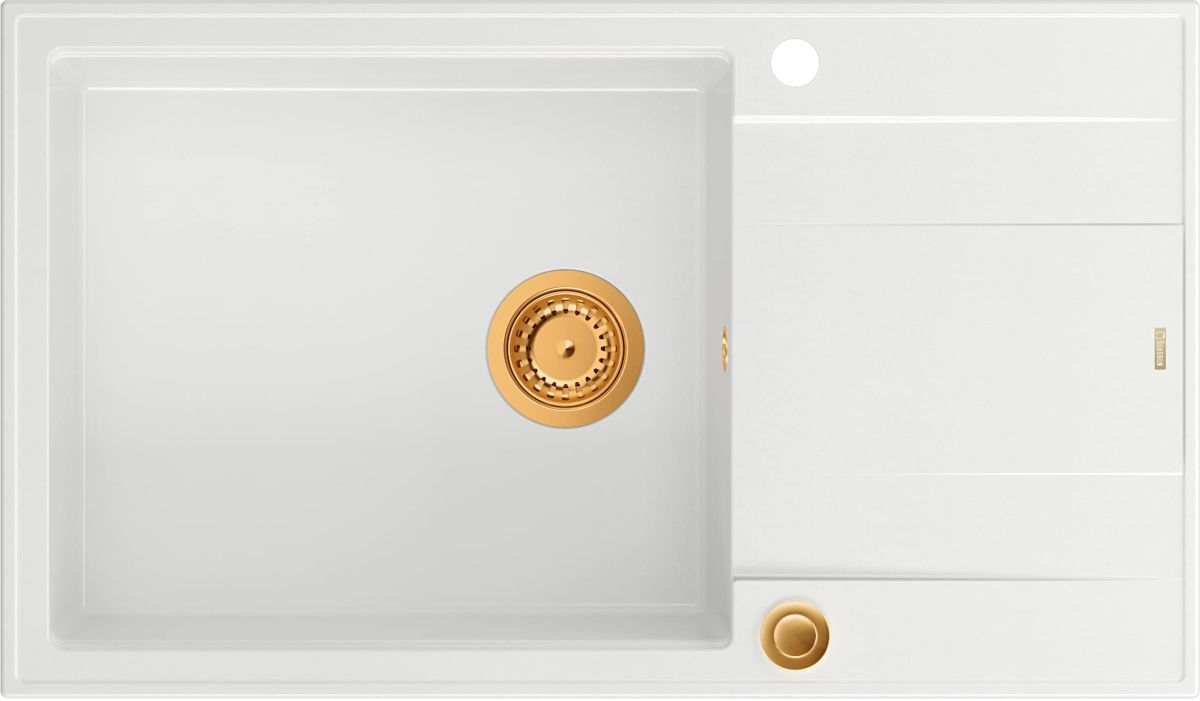 Quadron Evan 136 XL zlewozmywak 86x50 cm GraniteQ snow white/miedź HCQE58650U1_PVDC1_P2O