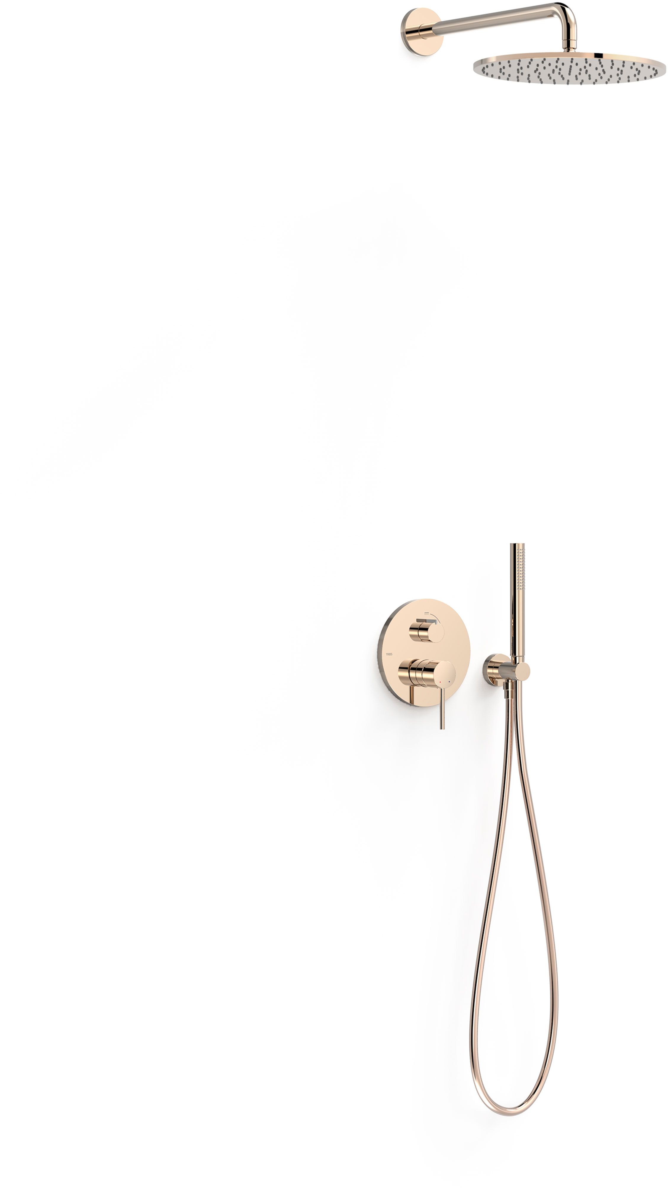 Tres Study Exclusive zestaw prysznicowy podtynkowy różowe złoto 26228004OP