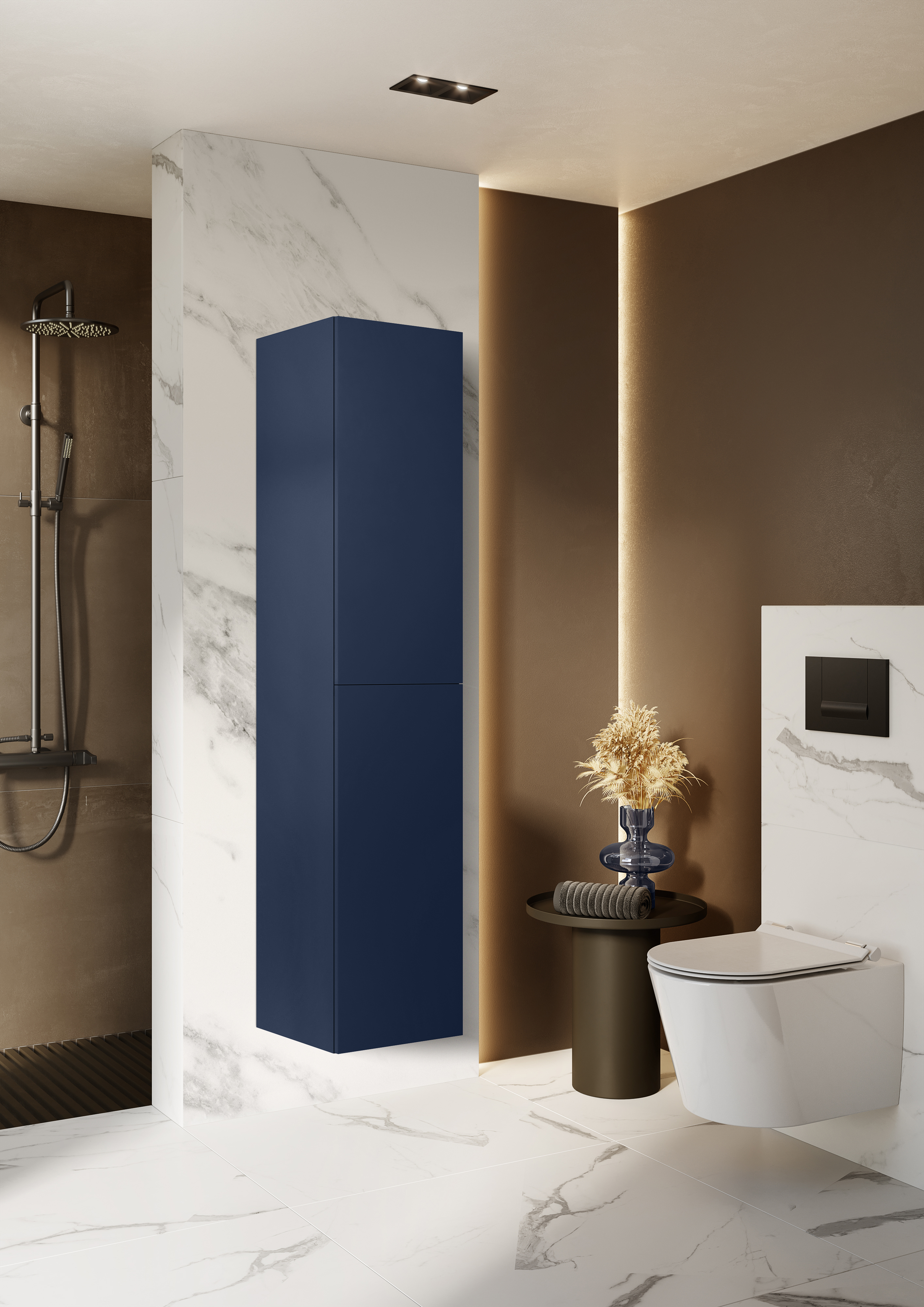 Elita For All szafka 40x35,2x180 cm boczna wisząca navy blue matt RE030400167030