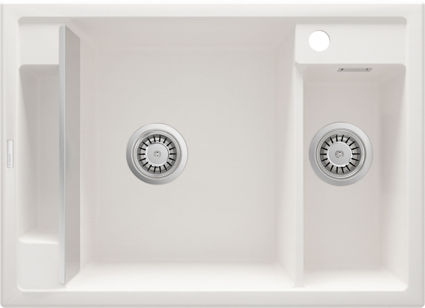 Deante Magnetic zlewozmywak granitowy 69x50 cm biały ZRM_A503