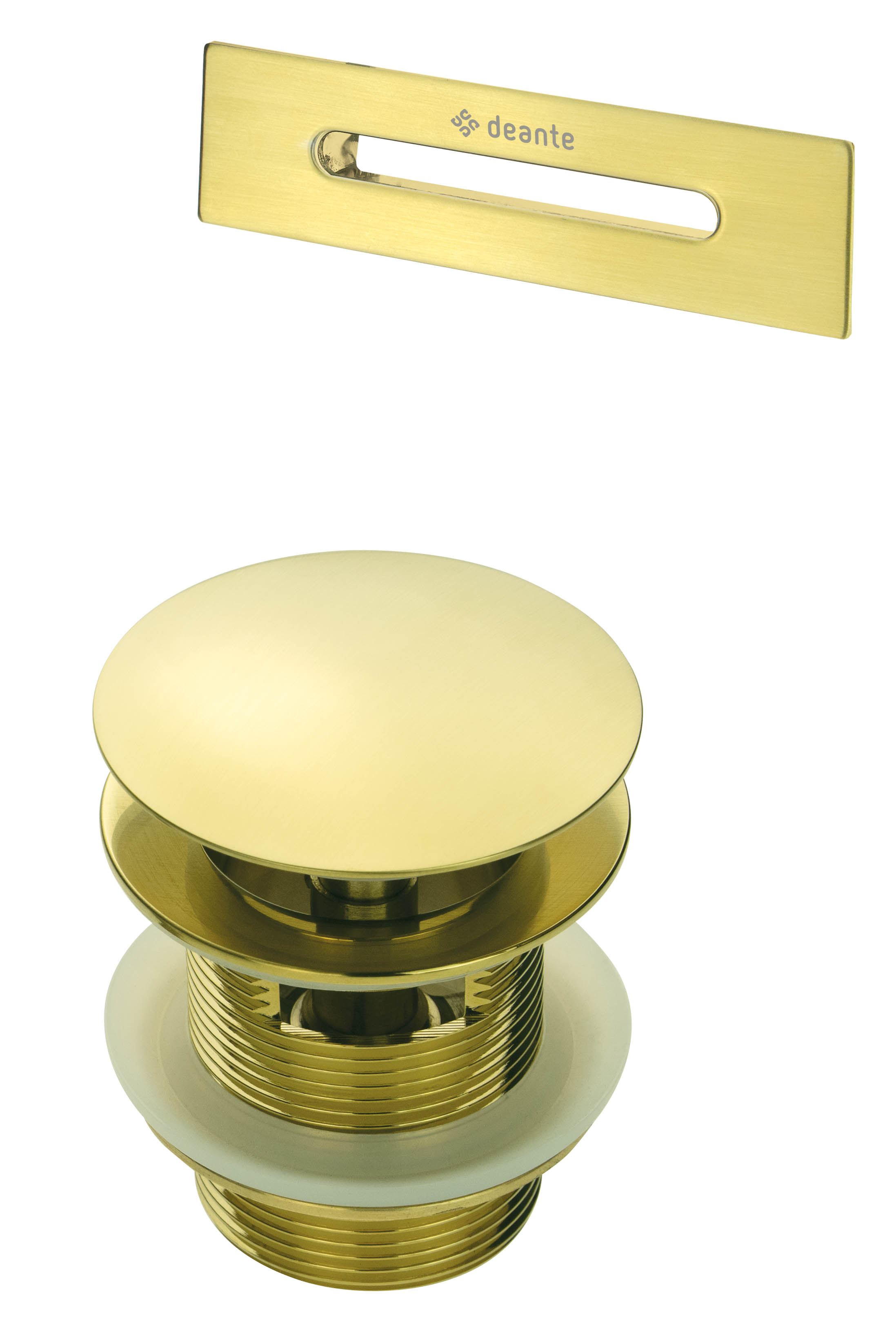 Deante korek do wanny klik-klak z przelewem złoto szczotkowane KYY_R10B - Wysyłka w 24h