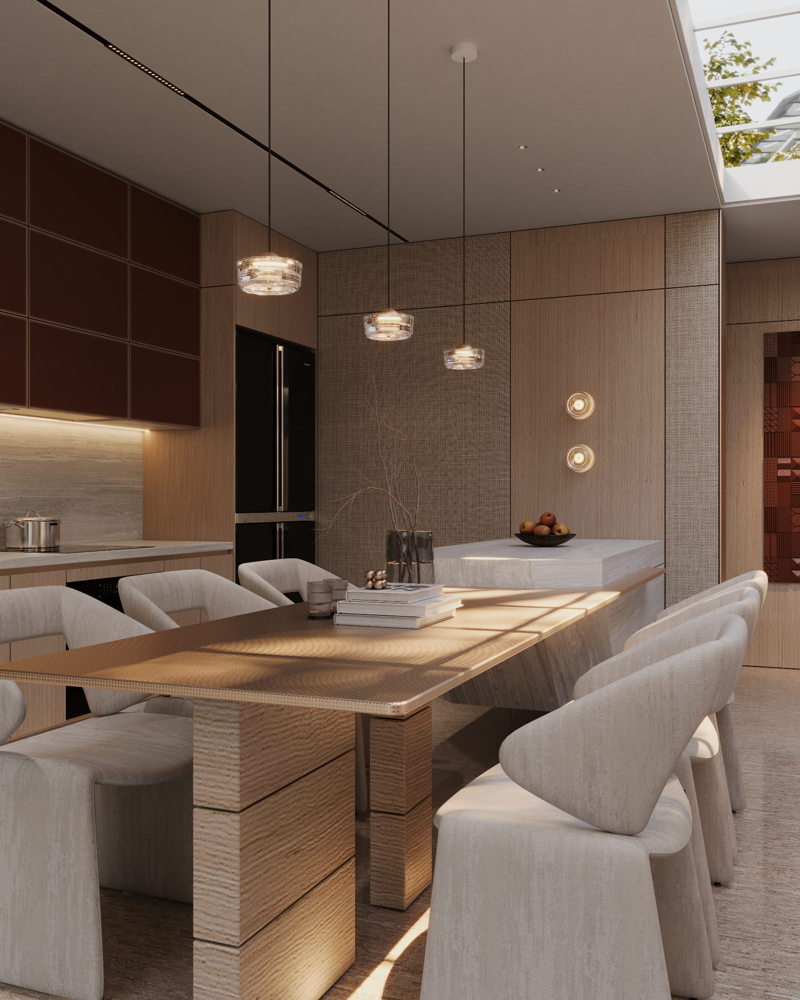 MaxLight Lipari lampa wisząca 1x6 W przezroczysta-złoto szczotkowane P0542