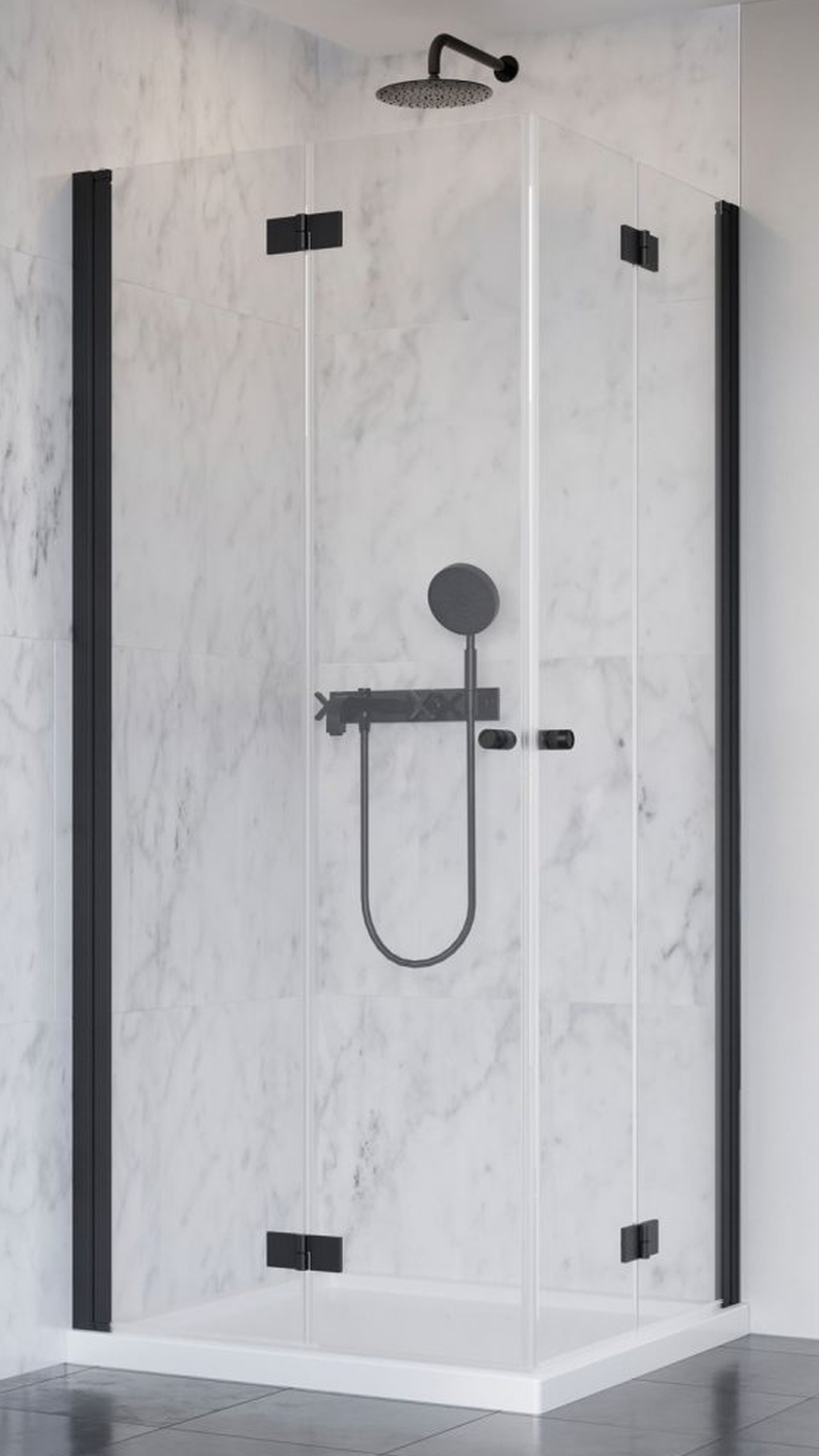 Radaway Nes Black KDD-B drzwi prysznicowe 80 cm lewe czarny mat/szkło przezroczyste 10024080-54-01L