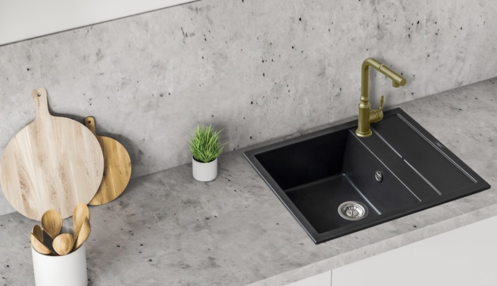 Berg Retro Gold bateria kuchenna stojąca z wyciąganą wylewką stare złoto 830157G