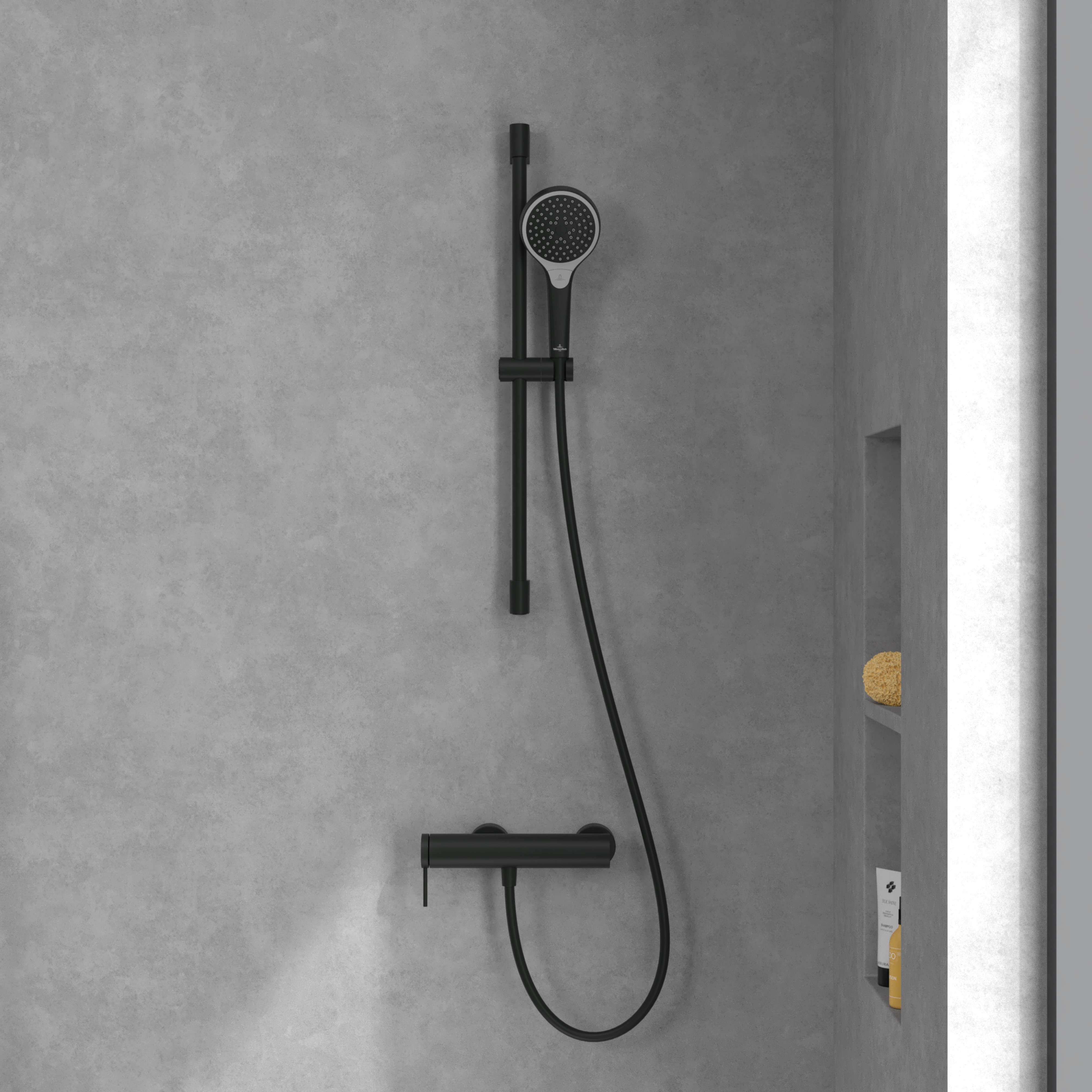 Villeroy & Boch Loop & Friends bateria prysznicowa ścienna czarny mat TVS106301153K5 - Wysyłka w 24h