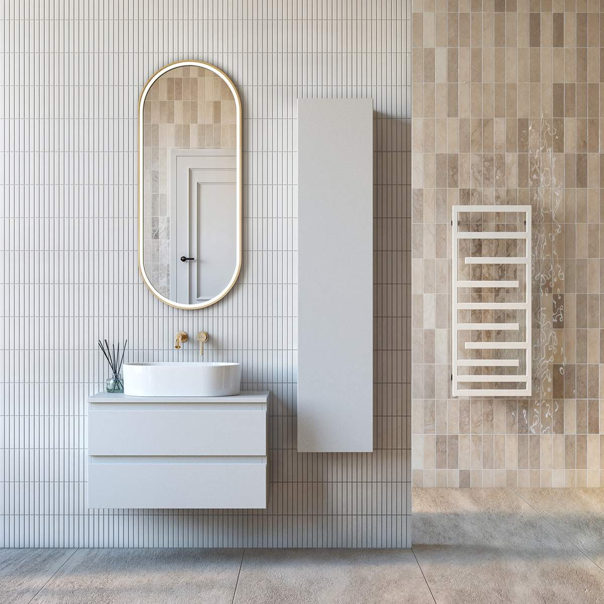 Oltens Flamma grzejnik łazienkowy 121x50 cm biały 55015000 - Wysyłka w 24h