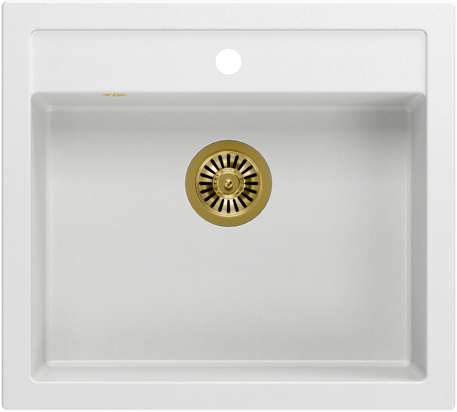 Quadron Bill 110 zlewozmywak 59,5x54 cm GraniteQ snow white/złoty HCQB6054U1_PVDG1