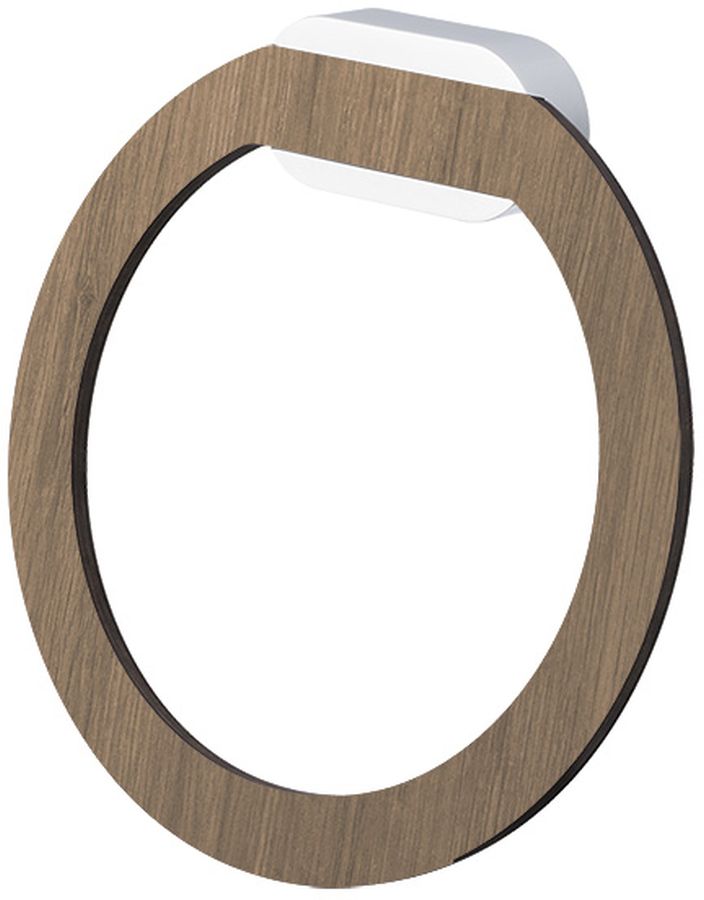 Bisk Bergen wieszak na ręcznik ścienny chrom/drewno 07103